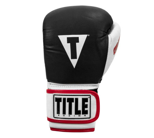 Рукавички боксерські шкіряні з бинтами TITLE Boxing Gel розмір 16 унцій, чорні