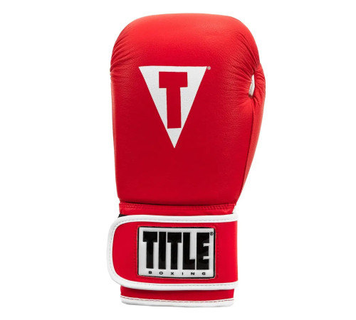 Рукавички боксерські шкіряні з бинтами TITLE Boxing Pro Style 3.0 розмір 12 унцій, червоно-білі