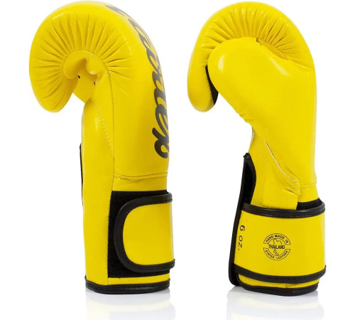 Рукавички боксерські з бинтами Fairtex BGV14 10 унцій, жовті