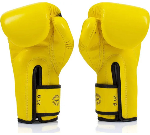 Рукавички боксерські з бинтами Fairtex BGV14 10 унцій, жовті
