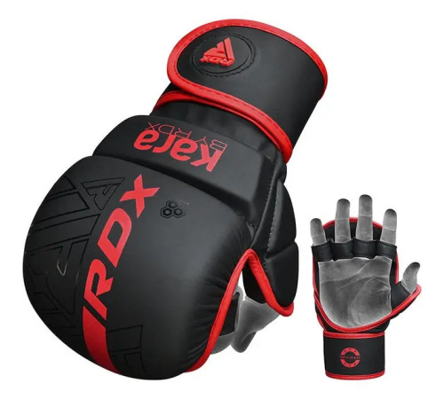 Рукавички греплінгові для ММА RDX F6 KARA Matte Plus розмір L/XL, чорно-червоні