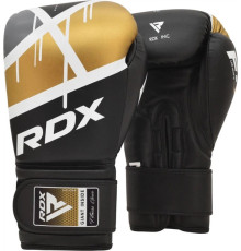 Боксерські рукавиці RDX BOXING GLOVES BGR-F7 8 унцій, чорно-золоті