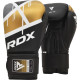 Боксерські рукавиці RDX BOXING GLOVES BGR-F7 8 унцій, чорно-золоті