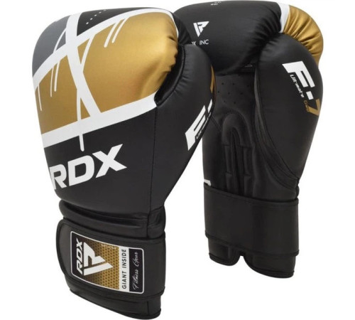 Боксерські рукавиці RDX BOXING GLOVES BGR-F7 8 унцій, чорно-золоті