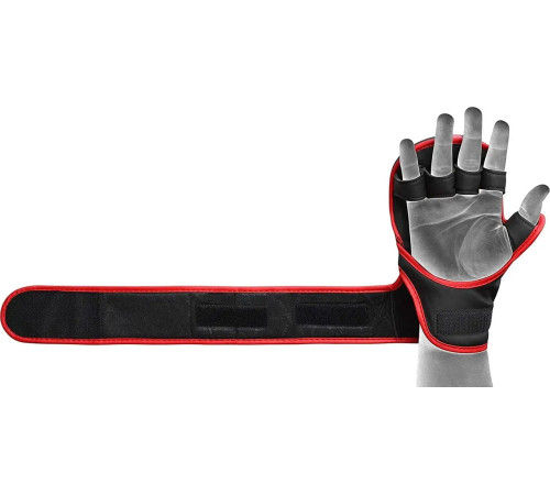 Рукавички греплінгові для ММА RDX F6 KARA Matte Plus розмір S/M, чорно-червоні