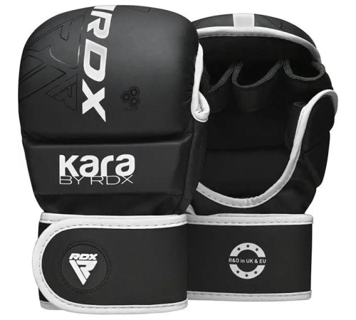 Рукавички греплінгові для ММА RDX F6 KARA Matte Plus розмір L/XL, чорно-білі