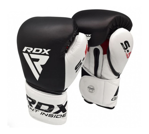 Рукавички боксерські RDX Pro Gel S5 10 унцій, чорно-білій