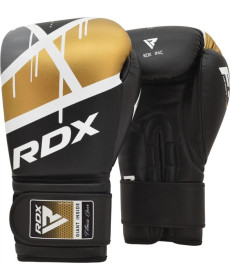 Боксерські рукавиці RDX BOXING GLOVES BGR-F7 14 унцій, чорно-золотисті