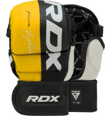 Тренувальні рукавиці RDX GRAPPLING GLOVES REX T6 PLUS розмір M, чорно-жовтий