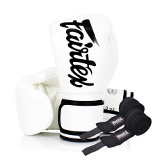 Рукавички боксерські з бинтами Fairtex BGV14 White 14 унцій