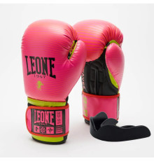 Рукавички боксерські з капою Leone GN313 WAVES розмір 10 унцій, рожеві