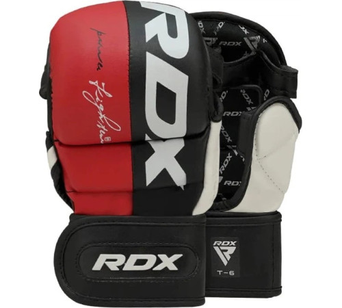 Тренувальні рукавиці для ММА RDX GRAPPLING GLOVES REX T6 PLUS розмір S, червоно-чорні