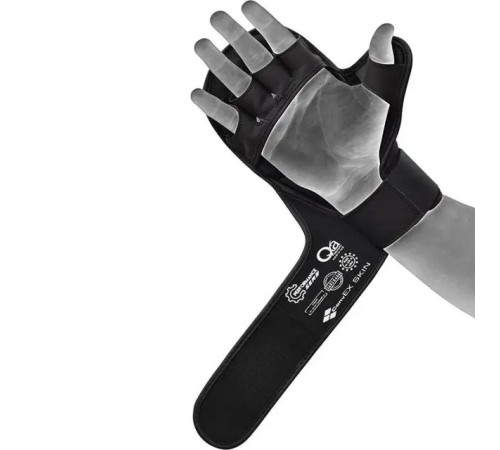 Рукавички греплінгові для ММА RDX SHOOTER AURA PLUS T-17 розмір L, чорно-золотисті