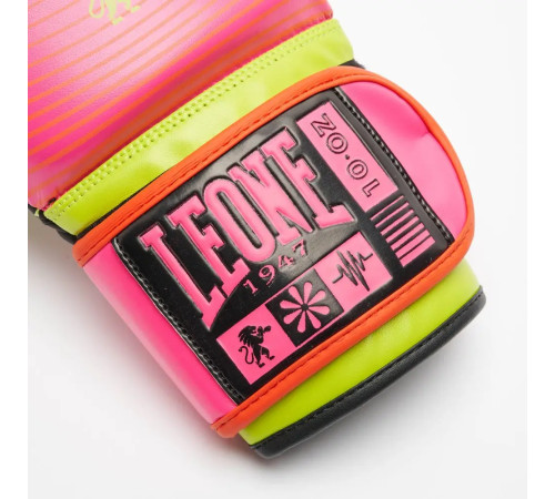 Рукавички боксерські з капою Leone GN313 WAVES розмір 12 унцій, рожеві