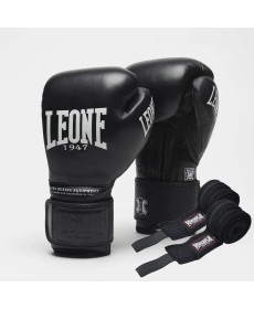 Рукавички боксерські з бинтами Leone GN111 THE GREATEST розмір 16 унцій, чорні
