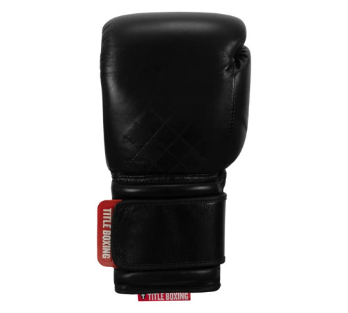 Рукавички боксерські шкіряні з бинтами TITLE Boxing Ko-Vert розмір 14 унцій, чорні