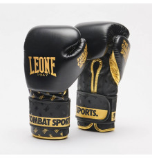 Рукавички боксеріські Leone DNA розмір 10 унцій, чорно-золотистий