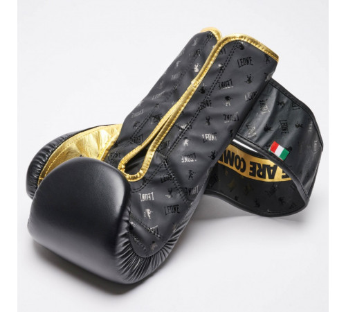 Рукавички боксеріські Leone DNA розмір 10 унцій, чорно-золотистий