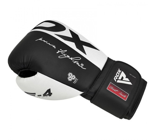Рукавички боксерські RDX F4 12 унцій, чорно-білі