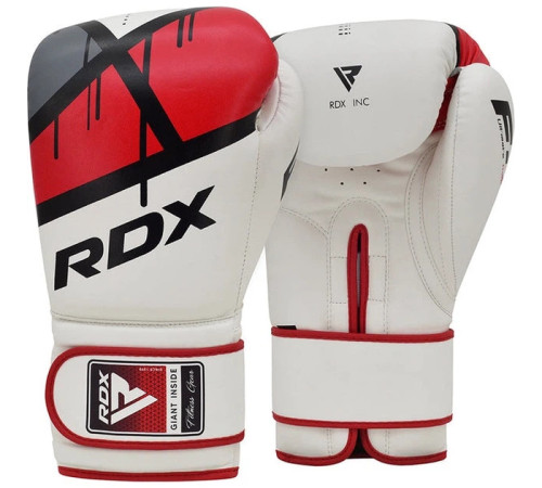 Боксерські рукавиці RDX BOXING GLOVES BGR-F7 12 унцій, біло-червоні