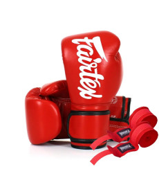 Рукавички боксерські з бинтами Fairtex BGV14 10 унцій, червоні