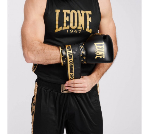 Рукавички боксерські Leone DNA 12 унцій, чорно-золотисті