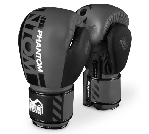 Рукавички боксерські з бинтами Phantom APEX розмір 12 унцій, сірі