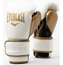 Боксерські рукавиці Everlast POWERLOCK 2R TRAINING GLOVE 10 унцій, біло-золотий