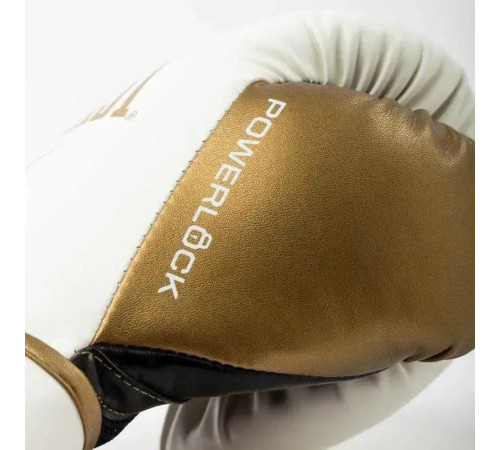 Боксерські рукавиці Everlast POWERLOCK 2R TRAINING GLOVE 10 унцій, біло-золотий