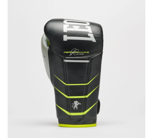 Рукавички боксерські з капою Leone GN110F REVO FLUO розмір 12 унцій, чорні