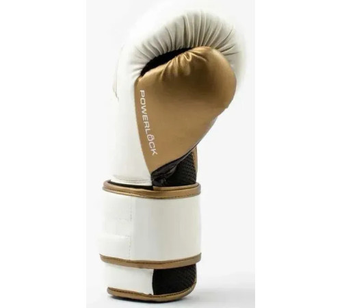 Боксерські рукавиці Everlast POWERLOCK 2R TRAINING GLOVE 12 унцій, біло-золотий