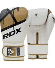 Боксерські рукавиці RDX BOXING GLOVES BGR-F7 16 унцій, біло-золотисті
