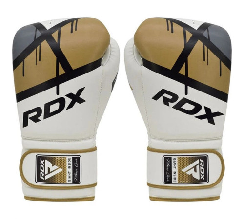Боксерські рукавиці RDX BOXING GLOVES BGR-F7 16 унцій, біло-золоті