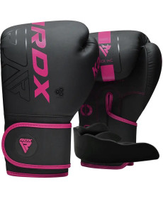 Рукавички боксерські з капою RDX F6 MATTE розмір 8 унцій, чорно-рожеві