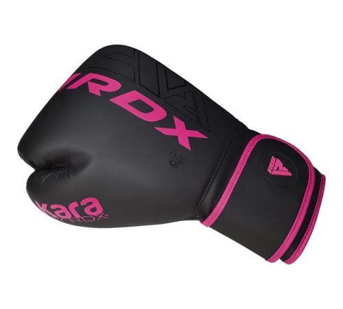 Рукавички боксерські з капою RDX F6 MATTE розмір 8 унцій, чорно-рожеві