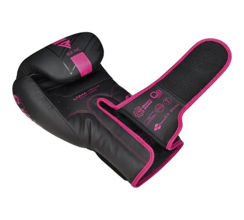 Рукавички боксерські з капою RDX F6 MATTE розмір 8 унцій, чорно-рожеві
