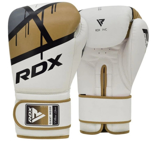 Боксерські рукавиці RDX BOXING GLOVES BGR-F7 10 унцій, біло-золоті