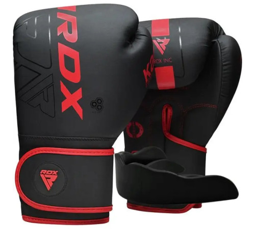 Рукавички боксерські з капою RDX F6 Kara Matte розмір 6 унцій, чорно-червоні