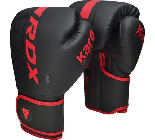 Рукавички боксерські з капою RDX F6 Kara Matte розмір 6 унцій, чорно-червоні