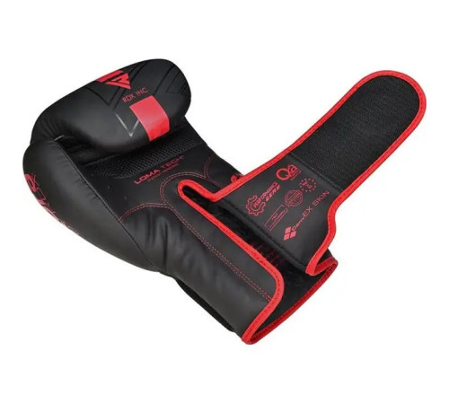Рукавички боксерські з капою RDX F6 Kara Matte розмір 6 унцій, чорно-червоні