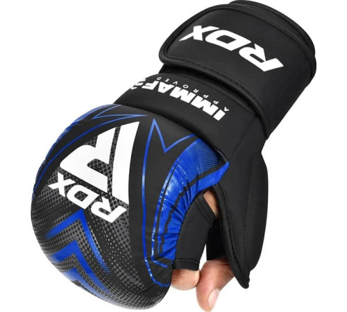 Боксерські рукавиці RDX GRAPPLING GLOVES SHOOTER IMMAF-1 розмір XL, чорно-сині