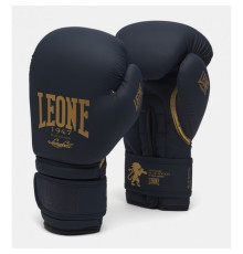 Рукавички боксерські Leone Mono 10 унцій, синьо-золотисті