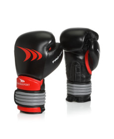 Рукавички боксерські шкіряні Yakimasport PRO SPIDER розмір 10 унцій, чорно-червоні