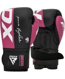 Рукавички боксерські з капою RDX REX F4 розмір 10 унцій, чорно-рожеві
