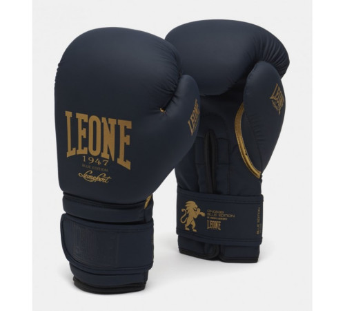 Рукавички боксерські Leone Mono 14 унцій, синьо-золотисті