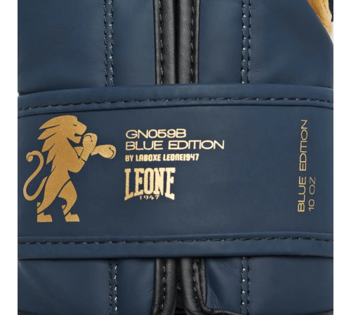 Рукавички боксерські з капою Leone GN059B Blue Edition розмір 10 унцій, темно-сині