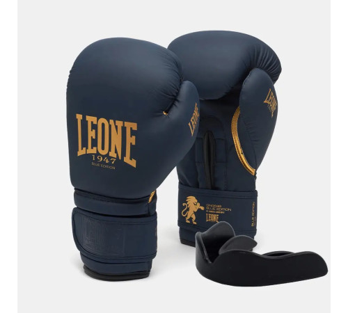 Рукавички боксерські з капою Leone GN059B Blue Edition розмір 10 унцій, темно-сині