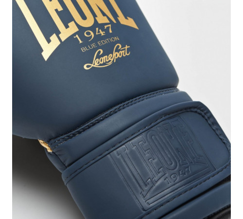Рукавички боксерські Leone Mono 12 унцій, синьо-золотисті