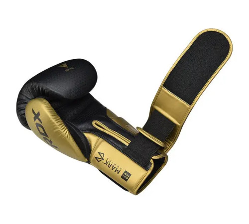 Рукавички боксерські з капою RDX MARK PRO SPARRING TRI LIRA 2 розмір 12 унцій, чорно-золотисті