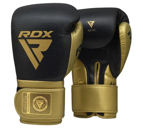 Рукавички боксерські з капою RDX MARK PRO SPARRING TRI LIRA 2 розмір 12 унцій, чорно-золотисті